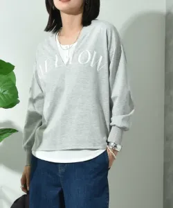 Пуловер Ponte Roman с глубоким V-образным вырезом и принтом логотипа Interplanet, цвет Gray