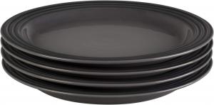 Набор из 4 обеденных тарелок из каменной керамики Le Creuset, каждая диаметром 26,7 см, цвет «Устрица»