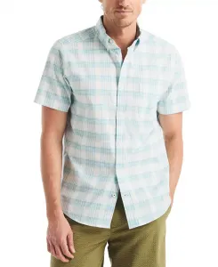 Мужская классическая рубашка на пуговицах Oxford в клетку Nautica, белый