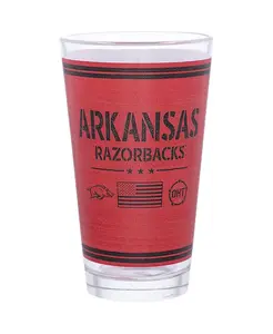 Бокал для пива Arkansas Razorbacks объёмом 16 унций, вдохновлённый военной тематикой, пинта Indigo Falls, scarlet