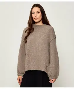 Свитер из шерсти Сагарро Oversize fit Hugo, бежевый