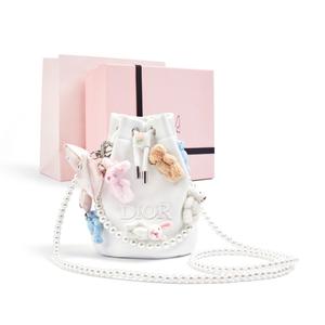 Индивидуальная косметичка Amber Dreamy с милым дизайном питомца, ткань Bamin, девичий стиль, мягкое лето, мешок на шнурке DIOR