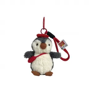 Брелок-подвеска пингвин в берете плюшевый кукла для сумки через плечо высота 16см 77 SEVEN DREAM, красный