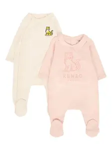 Пижамный комплект с вышивкой тигра (набор из двух предметов) Kenzo Kids, розовый