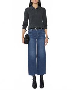 Синие джинсы Mellow Raw Hem Straight-Leg Frame, синий