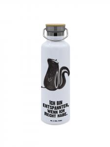 Mr. & Mrs. Panda Термос с изображением сидящего и говорящего скунса белым цветом