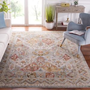 Ковер SAFAVIEH, 275 x 366 см, Hamilton Collection, Blue & Gold Rust, традиционный восточный дизайн, не линяет и прост в уходе, идеален для помещений с высокой проходимостью в гостиной, спальне (HLT104M)