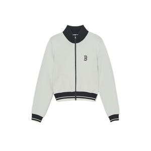 MLB Трикотажный свитер женский Cream Stand Collar Moderate