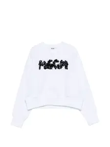 Свитшот с украшением в виде логотипа Msgm Kids, белый