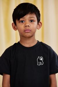 Детская хлопковая футболка «Пантера» Mini Rodini, черный