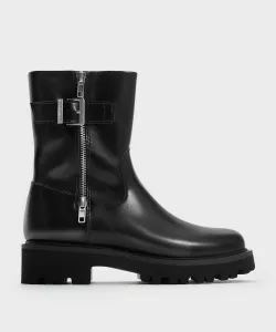 Ботинки Lyndon с боковой молнией на щиколотке Charles & Keith, цвет Black