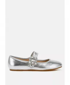 Брошь Upstage на сандалиях Mary Jane Rag & Co, серебряный