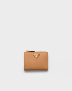 Маленький кошелек из сафьяновой кожи Prada, бежевый