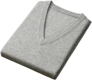 Классический мужской свитер с V-образным вырезом Slim Fit