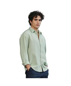Мужская модульная однотонная рубашка оверсайз цвета шалфея Campus Sutra, Green