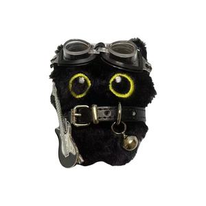 Bobby Bear Милый панк куколка маленький черный кот плюшевый кулон 10см высота