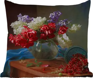 Подушка для улицы - Цвета - Фрукты - Натюрморт - 45x45 см - Устойчива к атмосферным воздействиям - Подушка для отдыха - Фотоподушка - Декоративная подушка MuchoWow