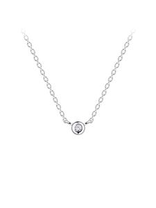 Alexander York Колье с подвеской SOLITARY белого цвета из серебра 925 пробы, 2 части из серебра