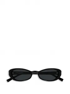 Солнцезащитные очки в овальной оправе Saint Laurent, черный