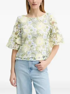 Топ с цветочным принтом и рукавами-колокольчиками Bruuns Bazaar, зеленый