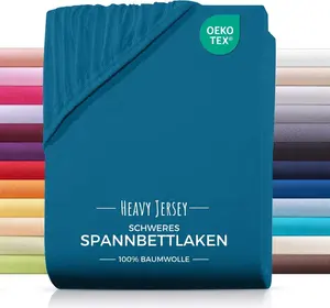 Простыня на резинке из плотного джерси 120x200 петролеум Carpe Sonno