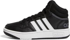 Баскетбольные кроссовки Adidas Kids' Hoopds среднего верха, белый/черный/серый