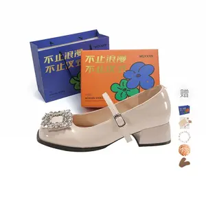 WOXXXN Туфли Мэри Джейн на массивном каблуке женские бежевые в подарочной упаковке с подарком, цвет Beige Gift Box Set (Gift Included)