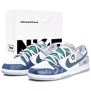 Nike Dunk устойчивые к истиранию низкие кроссовки для скейтбординга Unisex Blue Green