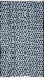 Ковер SAFAVIEH, 69 x 115 см, Montauk Collection, Navy & Ivory, ручной работы, хлопковый с узором trellis, идеален для помещений с высокой проходимостью: прихожая, гостиная, спальня (MTK811C)