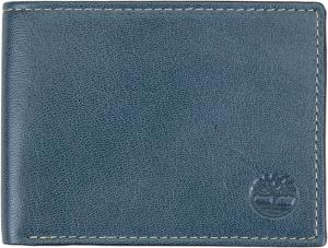 Timberland мужской кожаный кошелек с пристегивающимся откидным карманом, Navy (Fine Break)