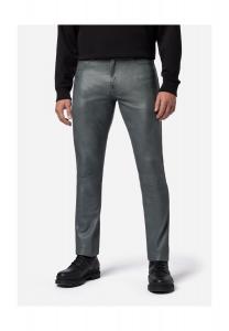 Мужские кожаные брюки приталенного кроя, кожаные брюки с 5 карманами из кожи ягненка - приталенный крой RICANO, цвет Grau Weite Zoll