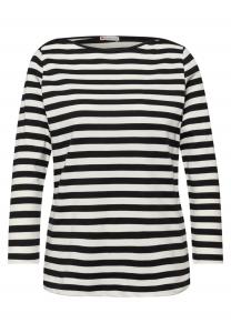 STREET ONE Лонгслив в черном и натуральном белом цветах