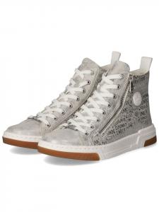 Rieker Серебристые ботинки на шнуровке