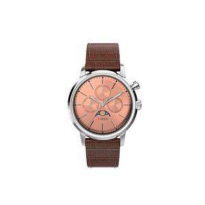 TIMEX Часы Wrist Watch Quartz Movement Leather Strap 40mm Beige Watch Dial Men's Watch, Nude