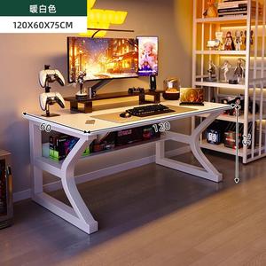 Компьютерный стол Naijia белый 120х60 см, усиленная рама 40х20 мм, с полкой
