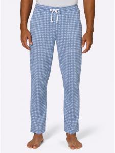 WITT WEIDEN Длинные брюки с принтом в виде морских глубин в средне-синих тонах