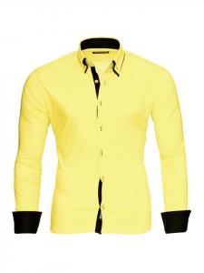 Рубашка RESLAD Hemd Alabama Kontrast, цвет gelb-schwarz