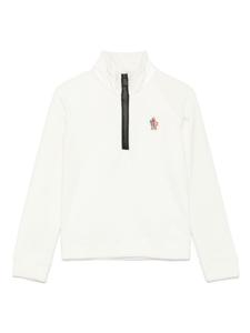 Свитшот Moncler Enfant с флисовой текстурой, белый