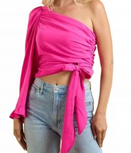 Блузка Barbie с одним плечом в розовом цвете GLAM