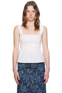 Блузка с ремешком-накидкой Ganni, белый