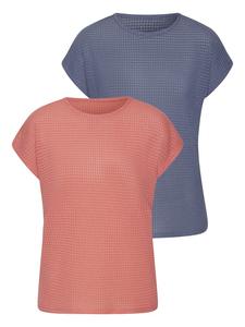 Рубашка с короткими рукавами абрикосового и индиго цвета Vivance