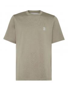 Brunello Cucinelli футболка с логотипом, зеленый