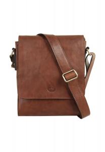 Сумка через плечо, натуральная кожа, производство Италия piké, коричневый