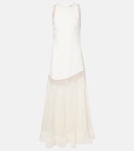 Платье макси с сетчатой отделкой Zakaria Simkhai, слоновая кость