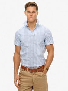 Оксфордская рубашка с коротким рукавом в полоску Superdry, Broker Blue