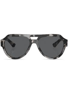 Солнцезащитные очки-пилоты черепаховой расцветки Dolce & Gabbana Eyewear, серый