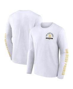 Мужская белая футболка с длинным рукавом San Diego Padres Press Box Fanatics