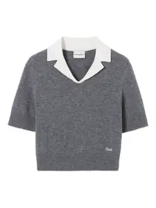 Толстовка с короткими рукавами и вышивкой Claudie Pierlot, серый