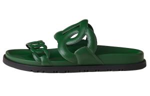 Шлепанцы женские Hermès, зеленый