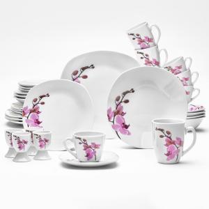 Комбинированный сервиз 32 шт киото Van Well, белый/пурпурный